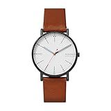 Skagen Relógio Minimalista Signatur Com Três Ponteiros E 40 Mm Marrom Prata One Size Assinatura SKW6374
