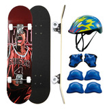 Skate Board Montado Completo Kit Proteção