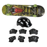Skate Infantil Divertido Equipamento Segurança Colorido Bbr