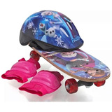 Skate Infantil Frozen Com Kit Proteção