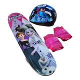 Skate Infantil Frozen Kit Segurança Pronta