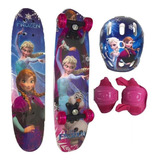 Skate Infantil Frozen Menina Com Kit Proteção