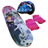 Skate Infantil Menina Frozen   Kit Segurança   Bolsa