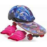 Skate Infantil Menina Frozen   Kit Segurança   Bolsa