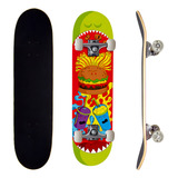 Skate Infantil Montado Completo Street Semi Profissional Pro 1 Maple Burger Shake 100kg Life Dreams