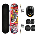 Skate Infantil Semi Profissional Com Kit Proteção Até 50 Kg