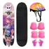 Skate Infantil Semi Profissional Menina Com Kit Segurança