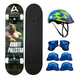 Skate Infantil Super Campeões Com Kit Capacete Proteção