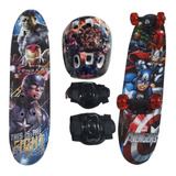 Skate Infantil Vingadores Avengers Com Kit