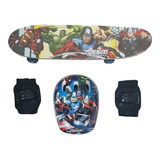 Skate Infantil Vingadores Kit Segurança Frete Grátis Imediat