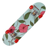 Skate Iniciante Flor Montado Completo Mor