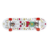 Skate Iniciante Mor Estampa Caveira Floral Ref 40600221 Cor Das Rodas Vermelho