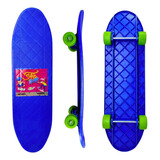 Skate Mini Cruiser Infantil Iniciante Montado Colorido Top   Cor Azul