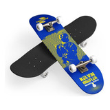 Skate Montado Semi Profissional 7 75 Completo Abec Lixa Azul