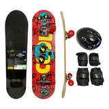 Skate Radical Completo Montado 50kg Kit Proteção Brinde