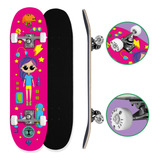 Skate Rosa Feminino Menina Infantil Criança Iniciante Montado 70kg Street Cute Doll Life Dreams