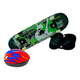 Skate Skateboard Iniciante Completo   Kit Proteção Completo