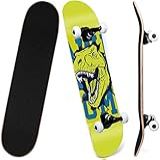 Skates 7 Camadas Deck 31 X 8 Pro Completo Skate Board Madeira De Bordo Para Iniciantes Dinossauro