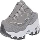 Skechers Sport Women-s D-Lites Gray-White Slip-On Mule Sneaker 7 W US