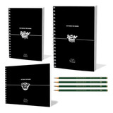 Sketchbook Para Desenho 100 Folhas A5 A4 3 Blocos Lápis