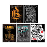Sketchbooks Lettering Para Tatuagem Kit Com 6 Livros