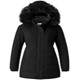 Skieer Casaco De Esqui Feminino Impermeável à Prova De Vento Quente Casaco De Inverno Grosso Acolchoado Parca De Neve Preto G