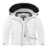 Skieer Jaqueta Masculina Impermeável De Inverno à Prova De Vento Jaqueta Acolchoada Para Snowboard Branco M