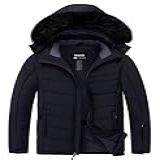 Skieer Jaqueta Masculina Impermeável De Inverno à Prova De Vento Jaqueta Acolchoada Para Snowboard Preto G