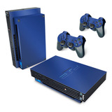Skin Para Ps2 Fat Adesivo Azul Escuro