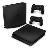 Skin Para Ps4 Slim Adesivo Fibra De Carbono