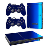 Skin Ps2 Slim R1 Compatível Playstation 2 Cor Azul