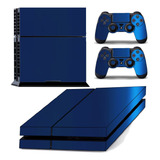 Skin Ps4 Fat Adesivo Película Playstation 4 Brilho Azul
