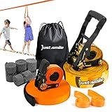 Slackline Kit Slakcline Mais Longo De 19 8 M Com Protetores De árvores Treinador De Braço E Bolsa De Transporte Linhas De Folga Para Quintal Para Crianças E Adultos