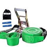 Slackline Verde Cinta 10 Metros Catraca Alças Protetores Bolsa 2 Ton
