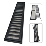 Slim Grelha Ralo Aluminio Preto Fosco 10x50 Cm Suporte Tela