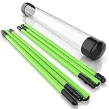 SLinBeiBy Pacote Com 2 Bastões De Alinhamento De Golfe Premium Auxílio De Treinamento De Golfe Verde Fluorescente De 121 Cm Para Mirar Colocar Swing Completo Treinador De Swing De Golfe Dobrável