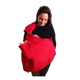 Sling De Argolas Carrega Bebe Vermelho Com Bolso Passeio