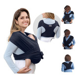 Sling De Vestir Carregador Canguru Algodão Sem Amarração Cor Azul marinho Tamanho G