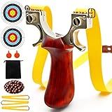 Slingshot Conjunto De Estilingue Profissional De Caça Estilingue Para Tiro Ao Ar Livre Para Adultos Cabo De Madeira Potente De Aço Inoxidável Com Catapulta De Alta Velocidade Com 3 Faixas De Borracha E 50 Munição Estilingue