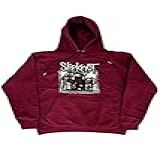 Slipknot Moletom Com Capuz E Logotipo Da Banda Com Foto De Código De Barras Oficial Unissex Vermelho Marrom Vermelho G