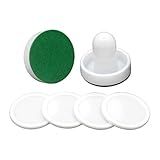 SM SunniMix 2 Pçs Empurradores De Hockey De Plástico E 4 Peças De Substituição Para Mesas De Jogo Branco Conforme Descrito