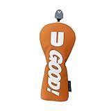 SM SunniMix Capas De Cabeça Para Tacos De Golfe Capas Para Cabeça De Golfe Couro PU Resistente A Arranhões Madeira De Golfe Para Capa De Cabeça Madeira Laranja U