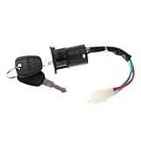 SM SunniMix Fechadura De Ignição Cilindro De Bloqueio Chave Multifuncional Leve Interruptor De Partida Travas Elétricas Para Substituição De Carrinho De Golfe De 3 Cabo