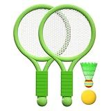 SM SunniMix Kit De Badminton Infantil Com Raquetes Coloridas Para Recreação Ao Ar Livre- Verde