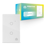 Smart Interruptor Wi fi Positivo Pst int wf 2c Casa Inteligente 2 Botões Touch Branco Compatível Com Alexa E Google Assistente