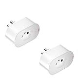 Smart Plug Outlet WiFi Mini Brazilian Works With Alexa Google Home App Remote Control 16A Power Comsumtion Meter CE Certified White 2 Pack