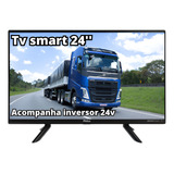 Smart Tv 24 Polegadas Digital Usb Caminhão Inversor 24 Volts