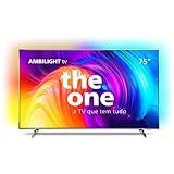 Smart TV 75  4K 120 Hz Philips THE ONE  Google TV  Ambilight  P5  DTS Play Fi  Freesync  Dolby Vision Atmos  50W RMS 2 1 75PUG8807 78