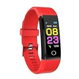 Smartband 115 Plus Relógio Fitness Com Monitor De Frequência Cardíaca Pedômetro Notificações E Resistente à Água Vermelho 