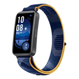 Smartband Huawei Band 9 Azul Bisel Preto Desenho Da Pulseira Nailon